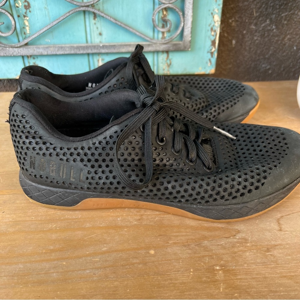 NOBULL-JUST THE HORNS Unisex Black Suade LaceUp Athletic Shoe-Mens 8 Womans 9.5